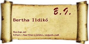 Bertha Ildikó névjegykártya