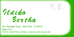 ildiko bertha business card